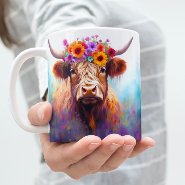 Mug en céramique avec un design de vache haute qualité 4k