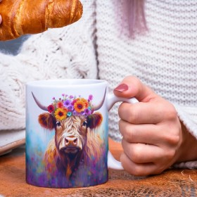 Mug en céramique avec un design de vache haute qualité 4k
