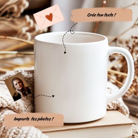 Créer ton mug personnalisé en quelques clics avec photo et texte de ton choix !