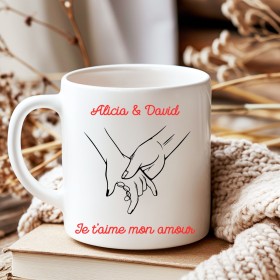 Mug Saint Valentin personnalisé avec vos prénoms