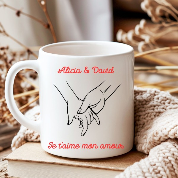 Mug Saint Valentin personnalisé avec vos prénoms