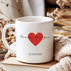 Mug Saint Valentin personnalisé avec vos prénoms et la photo de votre galerie