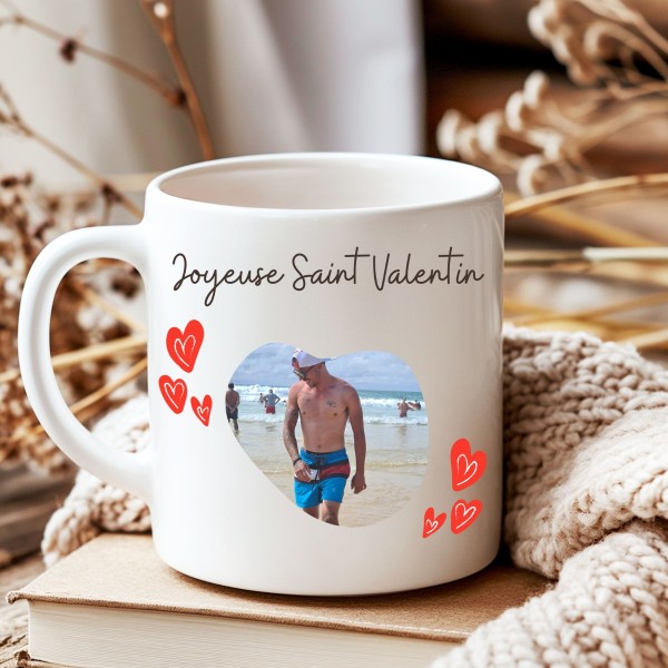 Mug Saint Valentin personnalisé avec vos prénoms et la photo de votre galerie