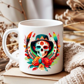 Mug Artistique : Roses Rouges et Géométrie Élégante