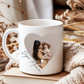Mug Cœur Personnalisé avec Photo de Maman