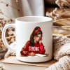 Mug illustration fille fashion rouge travaillant sont mindset
