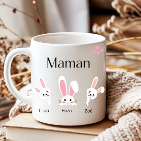 Mug Maman avec prénoms des enfants, un cadeau parfait pour la Fête des Mères