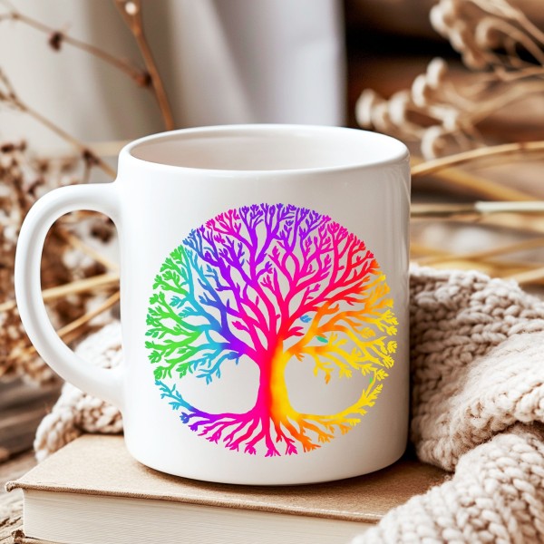 Mug Arbre de Vie Coloré en Céramique - Illustration Unique spirituelle