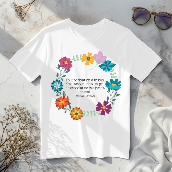 T-shirt avec l'inscription "Bonne fête maman d'amour"