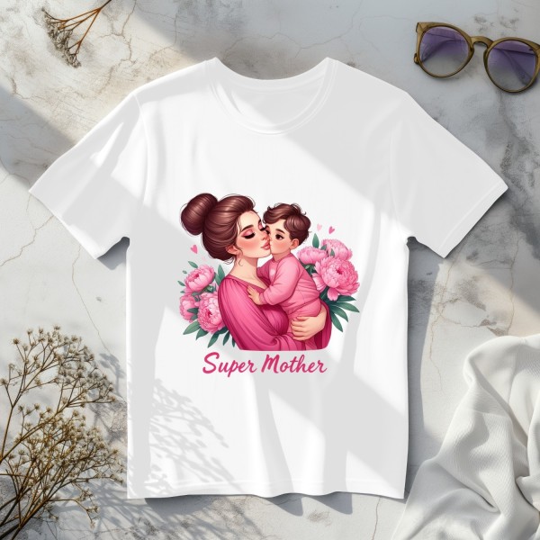 T-shirt avec l'inscription "Super maman"