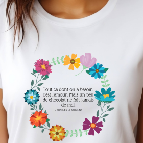 T-shirt avec l'inscription "Bonne fête maman d'amour"