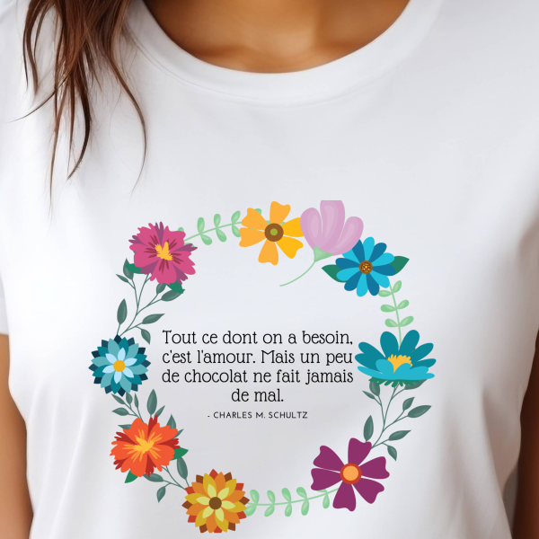 T-shirt avec l'inscription "Bonne fête maman d'amour"