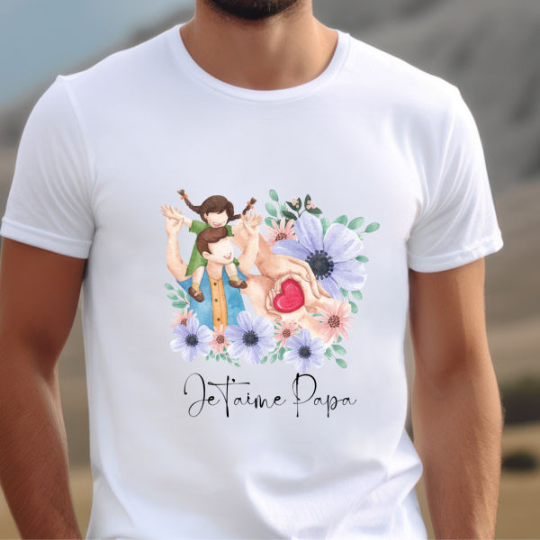 T-shirt fête des pères avec le prénom des enfants