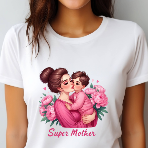 T-shirt avec l'inscription "Super maman"