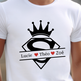 T-shirt fête des pères avec le prénom des enfants
