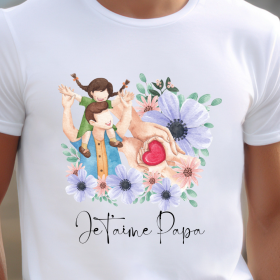 T-shirt fête des pères avec le prénom des enfants